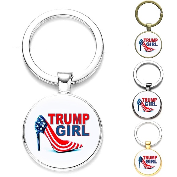 🇺🇸Trump Girl High Heel Ring & Clasp Silver Key Chain! - Picture 8 of 10